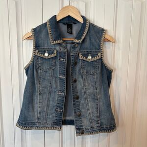 Baccini Denim Vest Size Medium Petite